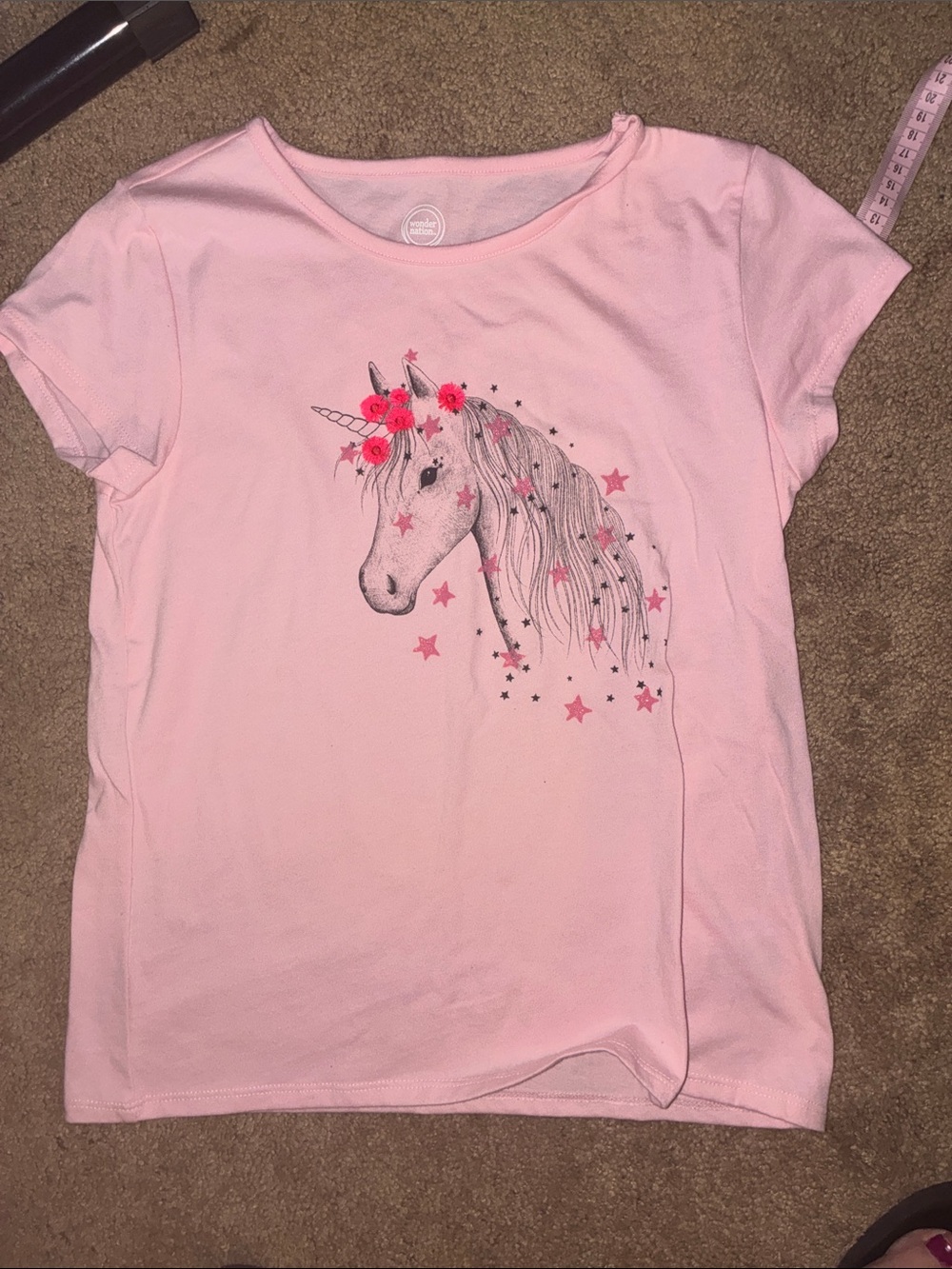 Girls Pink Unicorn Graphic Tee